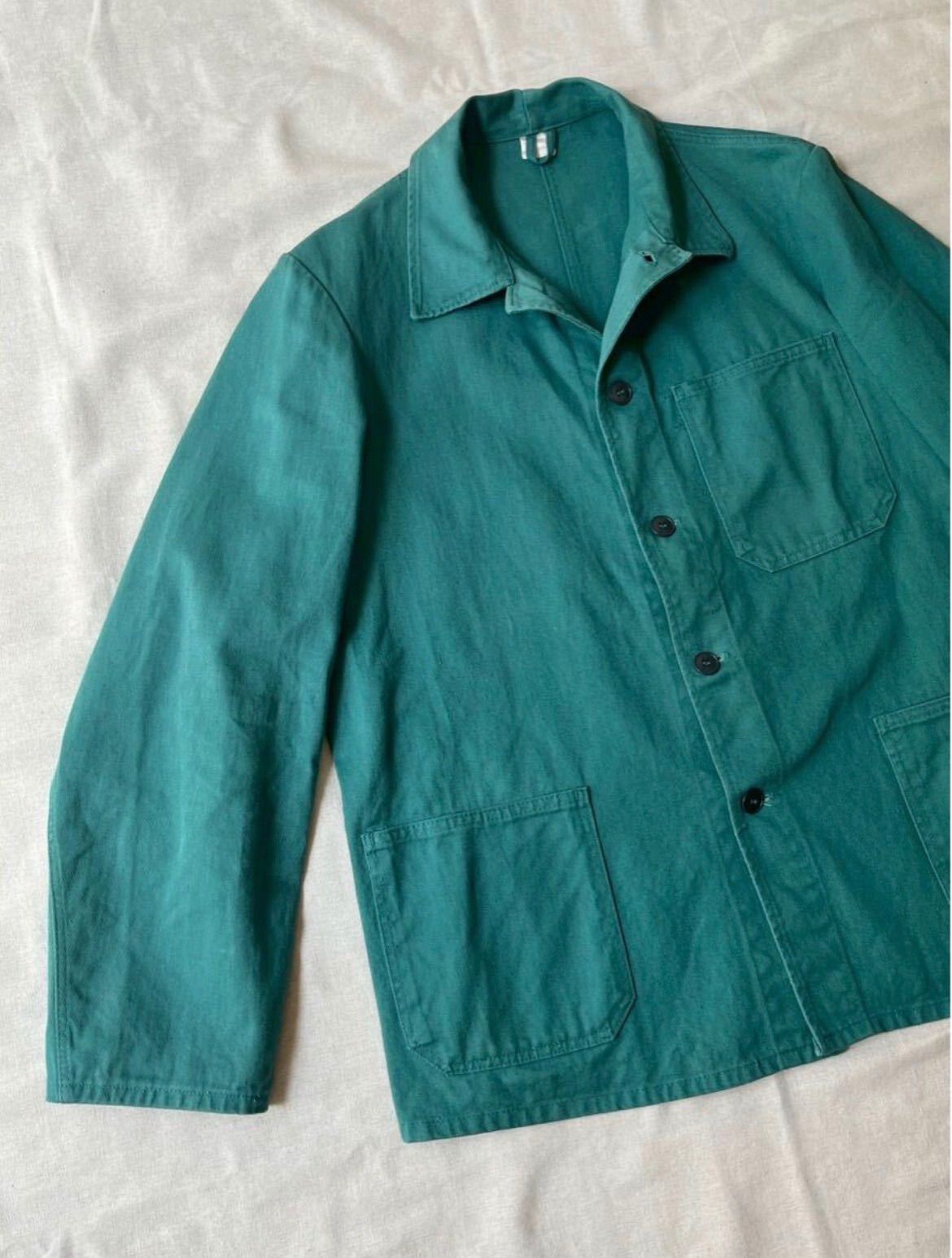 80s Euro vintage ワーク ジャケット / グリーン コットン カバーオール ユーロ ビンテージ O6-04024-9519 80s Euro vintage ワーク ジャケット / グリーン コットン カバーオール ユーロ ビンテージ O6-04024-9519