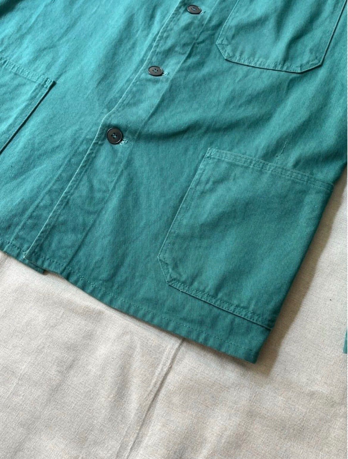 80s Euro vintage ワーク ジャケット / グリーン コットン カバーオール ユーロ ビンテージ O6-04024-9519 80s Euro vintage ワーク ジャケット / グリーン コットン カバーオール ユーロ ビンテージ O6-04024-9519