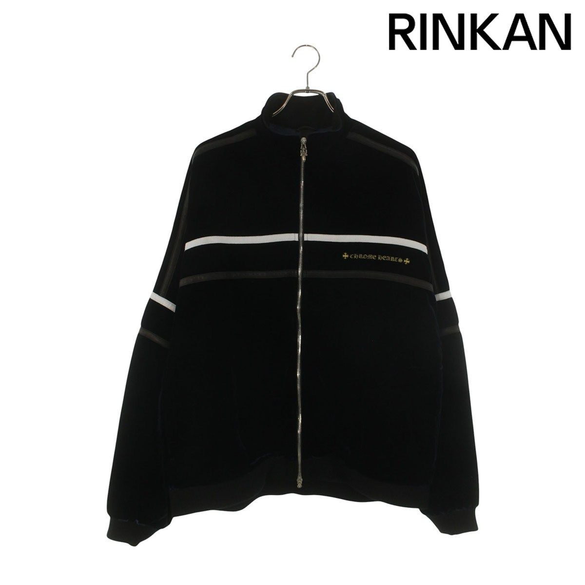 クロムハーツ VELVET TRACKSUIT JACKET ロゴ刺繍ベロアトラックジップブルゾン メンズ XL