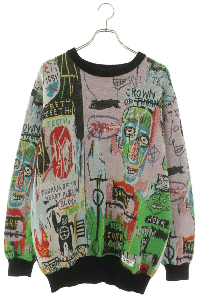 ワコマリア JEAN-MICHEL BASQUIAT MOHAIR KNIT バスキア総柄モヘア