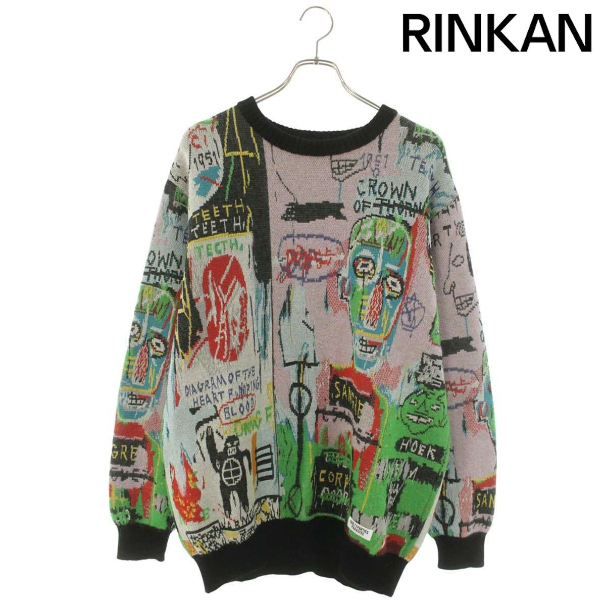 ワコマリア JEAN-MICHEL BASQUIAT MOHAIR KNIT バスキア総柄モヘア
