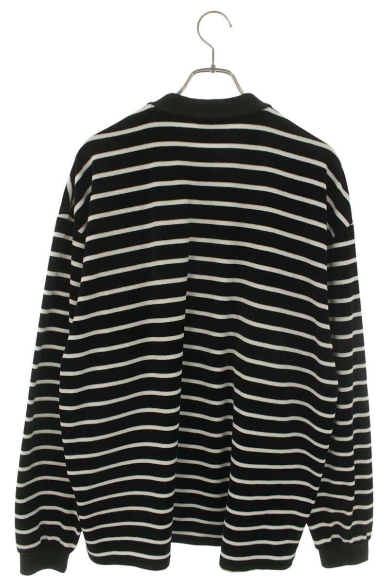 クーティー VELOUR BORDER L/S POLO ベロアボーダーポロ長袖カットソー メンズ L