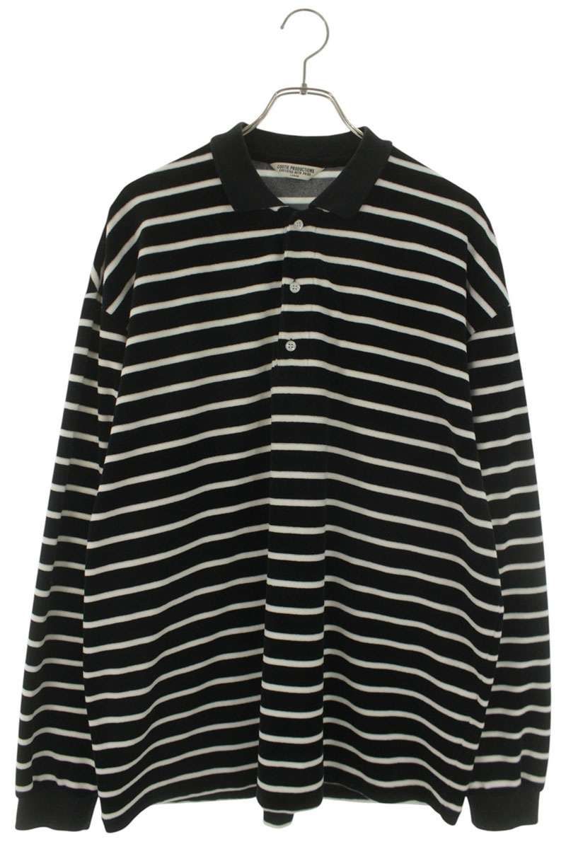 クーティー VELOUR BORDER L/S POLO ベロアボーダーポロ長袖カットソー メンズ L