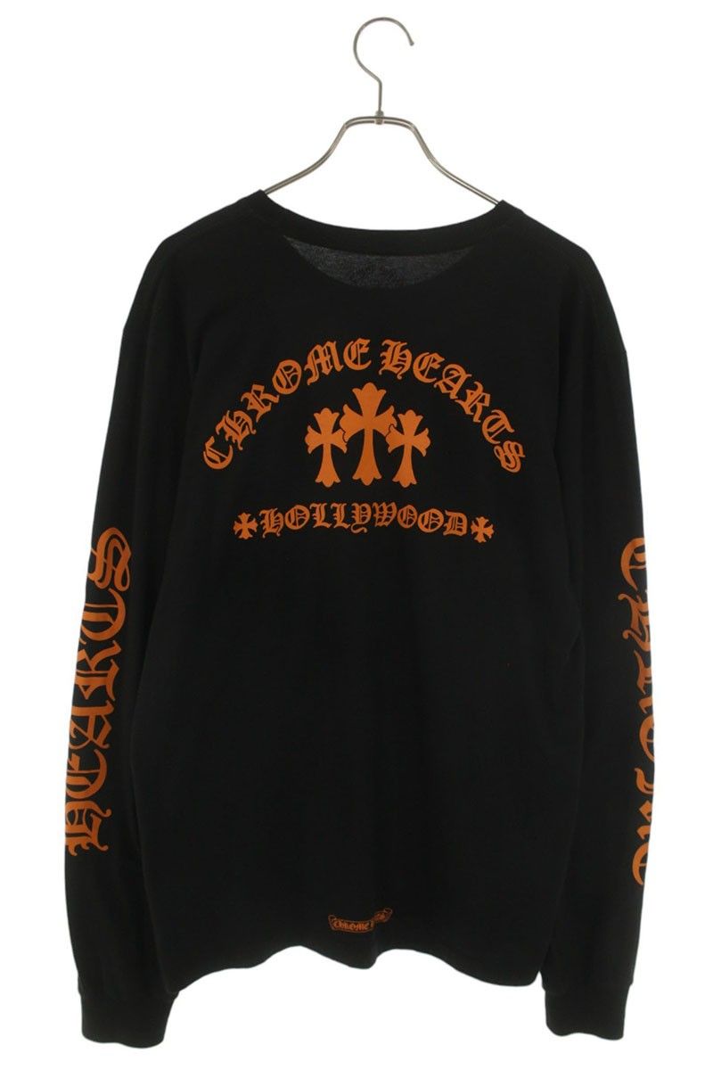 クロムハーツ CH L/S /1 セメタリークロスバックプリント長袖カットソー メンズ L