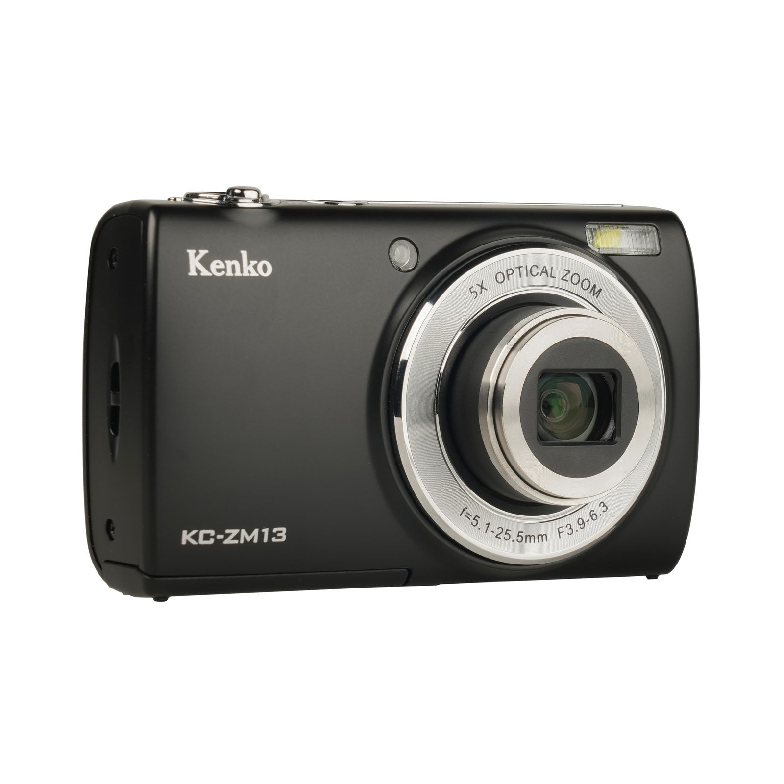 ケンコー(Kenko) コンパクトデジタルカメラ KC-ZM13 BK 光学5倍ズーム 有効画素数約1600万画素 2.7インチIPSタッチパネルモニター 自撮り用サブカメラ コンパクトデザイン ブラック 4467 [ブラック] [カーブデザイン(ZM13)]