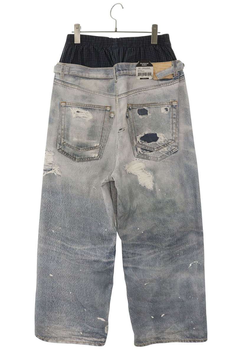 プロトコルインデックス TROMPELOEIL LAYERED PANTS レイヤードトロンプルイユデニムパンツ メンズ 2