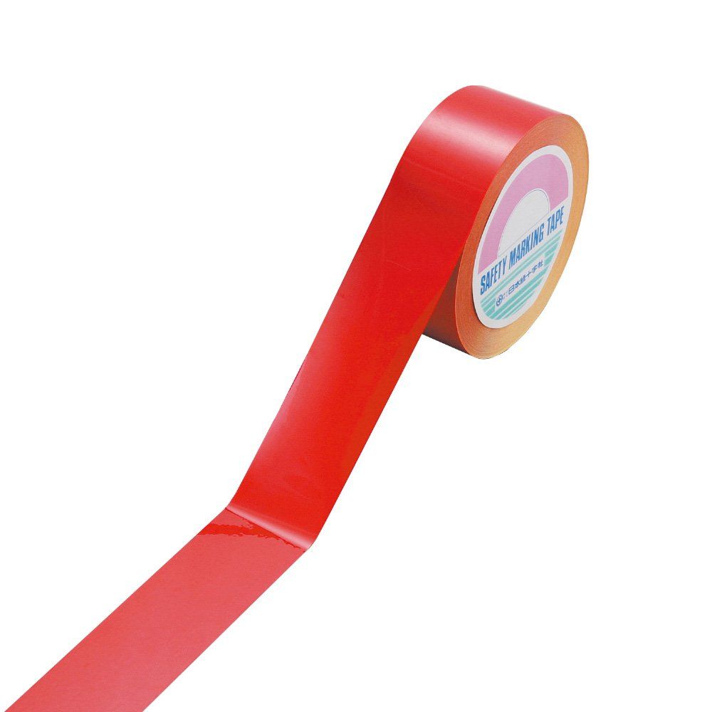 特価商品 緑十字 ガードテープ (再はく離タイプ) GTH-502R 赤 50mm幅×20m 149044