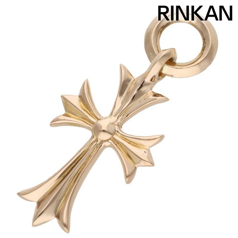 クロムハーツ 22K TINY CH CROSS/タイニーCHクロス チャーム/ゴールドネックレストップ メンズ