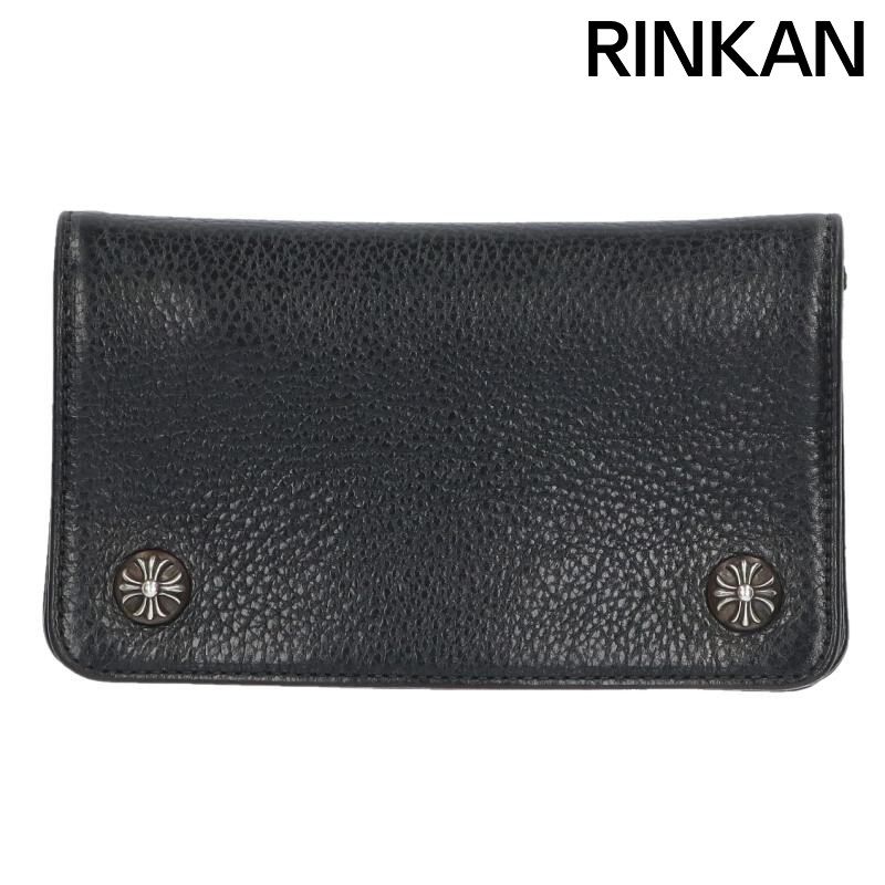クロムハーツ 1ZIP/1ジップ クロスボタンレザーウォレット財布 メンズ