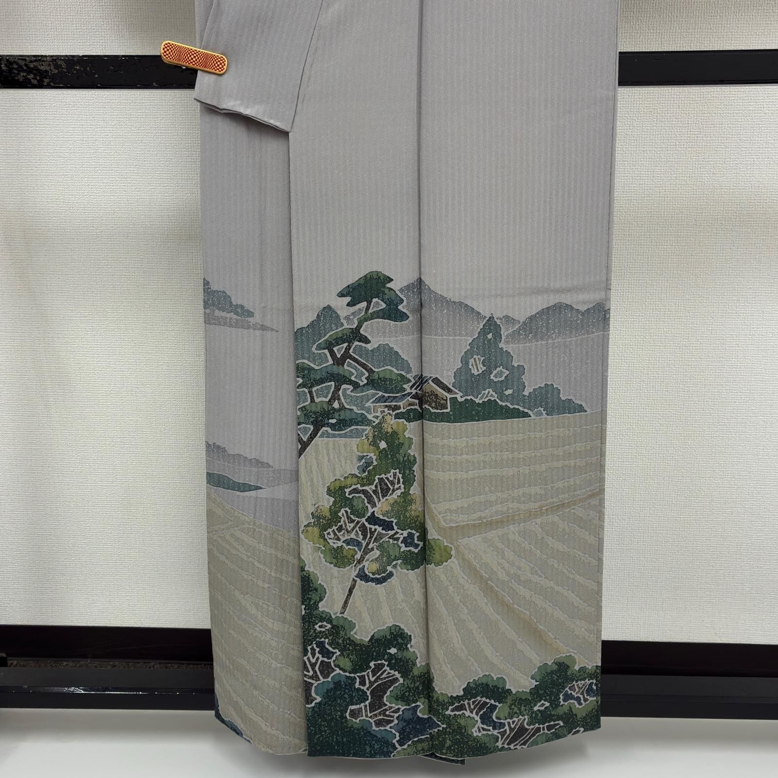 付け下げ 正絹 紋なし 風景の染め 袷 着物 MK-9044 - メルカリ
