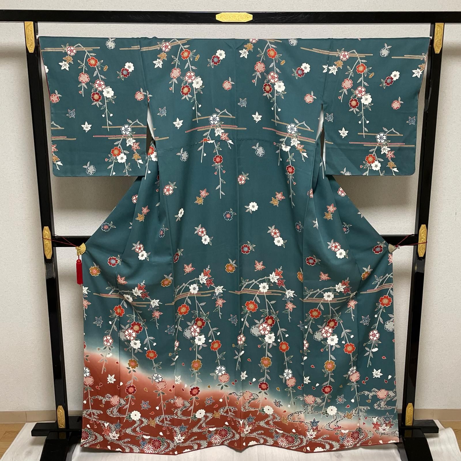 三松誂え 訪問着 裄67.5 華やかな花模様 着物 正絹 X-2731 - メルカリ
