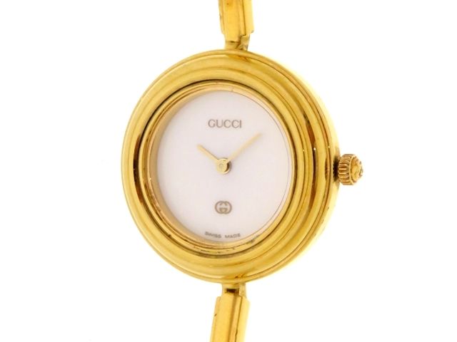 GUCCI グッチ ウォッチ チェンジベゼル 時計 1100-L 腕時計 ステンレス/プラスチック ホワイト クオーツ レディース【中古】437
