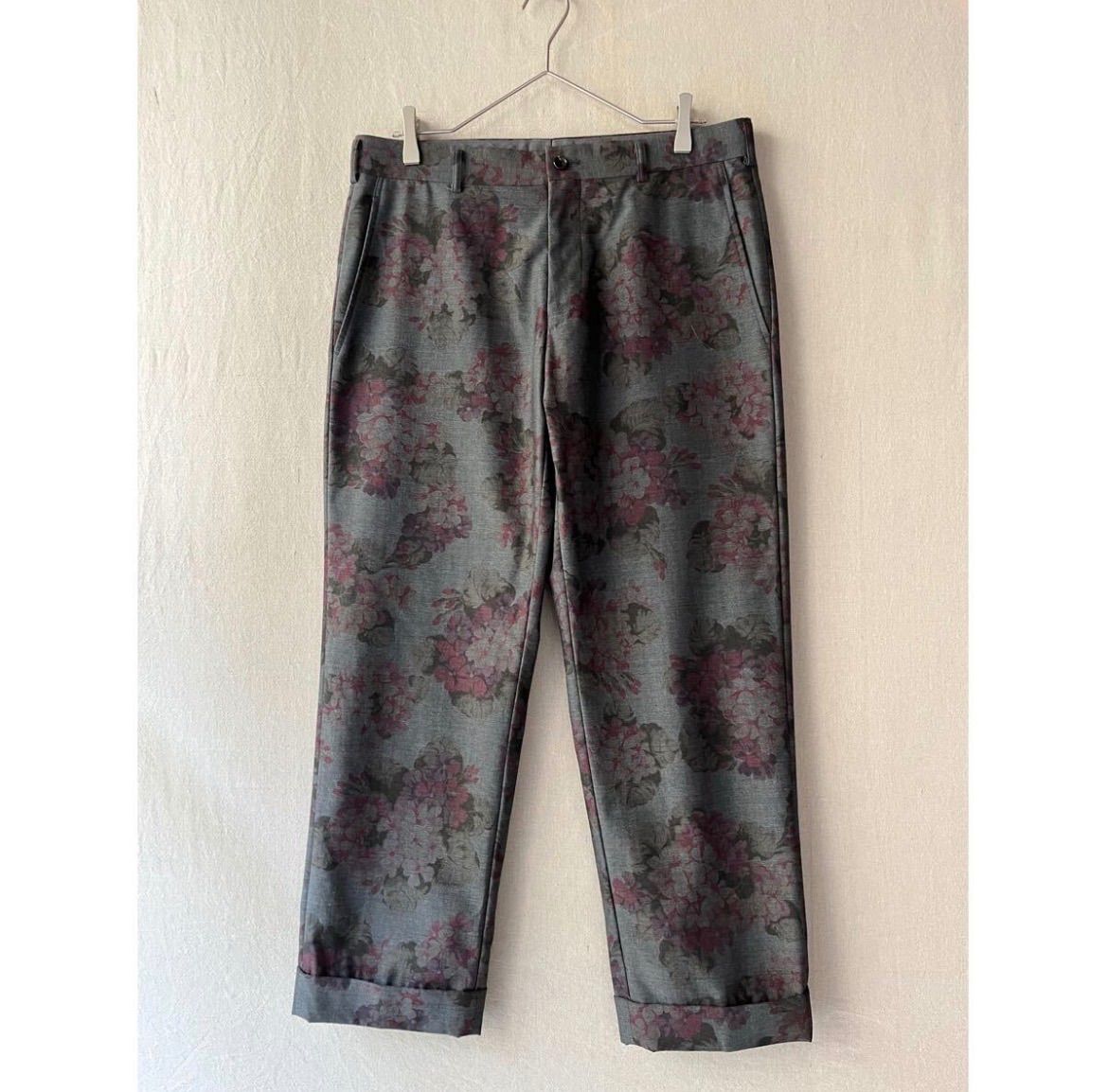 AD2001 COMME des GARCONS HOMME スラックス / L ウール フラワー 花柄 パンツ アーカイブ 田中オム 90s P6-05102-71751