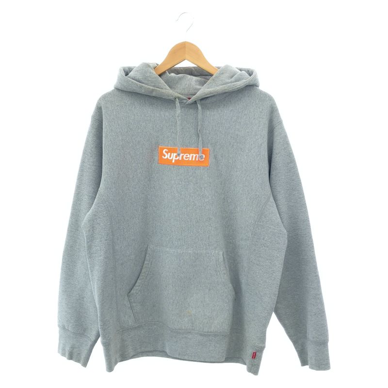 【中古】Supreme　17AW　BOX LOGO HOODED SWEATSHIRT　グレー　L[79]