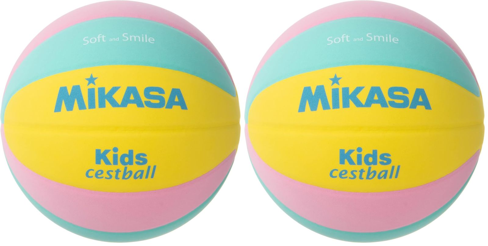 特価商品 ミカサ(MIKASA) セストボール 日本学校体育研究連合会認定 (男子用・女子用・小学生) EVA特殊スポンジ スマイルシリーズ 黄/ピンク/緑 SC-YPLG 推奨内圧0.2~0.25(kgf/?) (× 2)