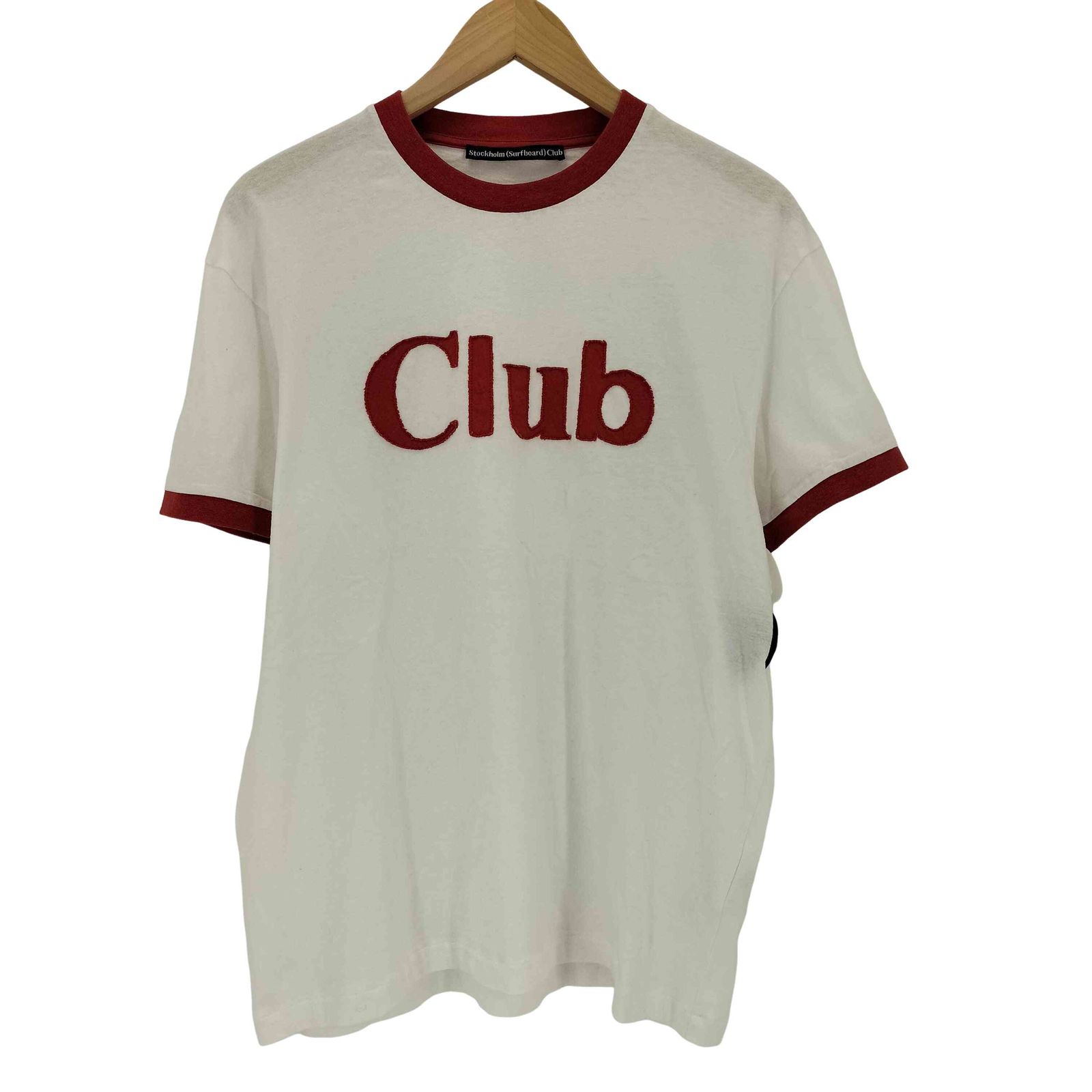 ユーズドフルギ USED古着 {{STOCKHOLM SURFBOARD CLUB}} RINGER リンガークルーネックTシャツ import メンズ import：M