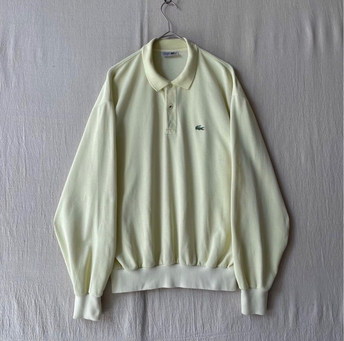スペイン製 80s LACOSTE ポロ シャツ / コットン ポリ イエロー 長袖 ユーロ ビンテージ T6-05048-9519
