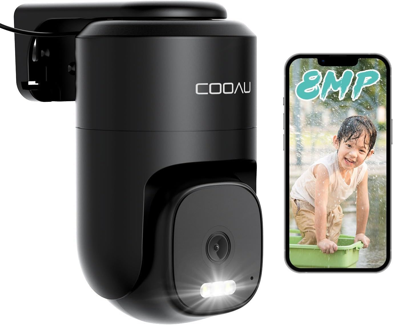 【2026型?800万画素・内蔵アンテナ信号強化】 COOAU 防犯カメラ 屋外 ワイヤレス/wifi 8MP Wi-Fi6 25m遠距離暗視 H.265データ圧縮 夜間カラー撮影 監視カメラ PTZ機能 ネットワークカメラ 広角撮影 AI検知 声光威嚇 kk