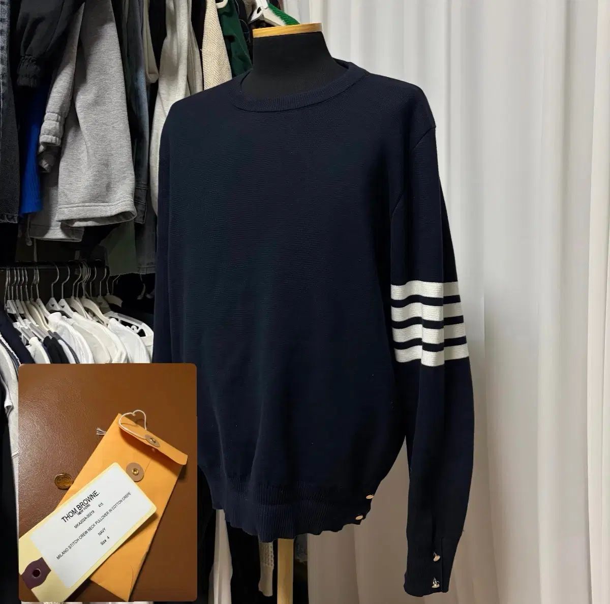 ほぼ新品/4トムブラウン ミラノステッチ ゴールド ニット
