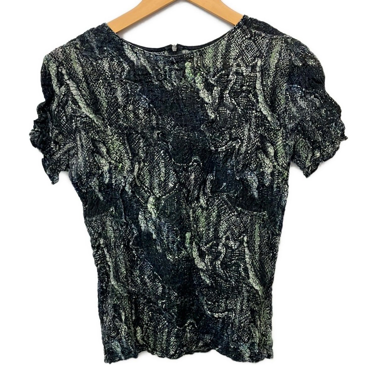 MARNI(マルニ) 半袖カットソー サイズ38 S レディース美品 - 黒×ライトグレー×マルチ クルーネック/シルク