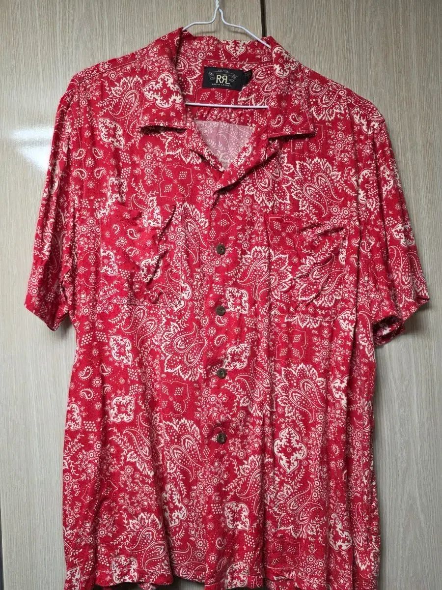 RRL(ダブルアールエル) レッド ベイズリー 半袖 シャツ XL