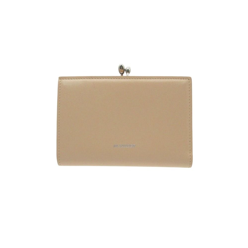 JIL SANDER ジルサンダー 二つ折り財布 ゴジ パース 入れ物付き 無地 ロゴ ミニマル ピンク レディース 【中古】