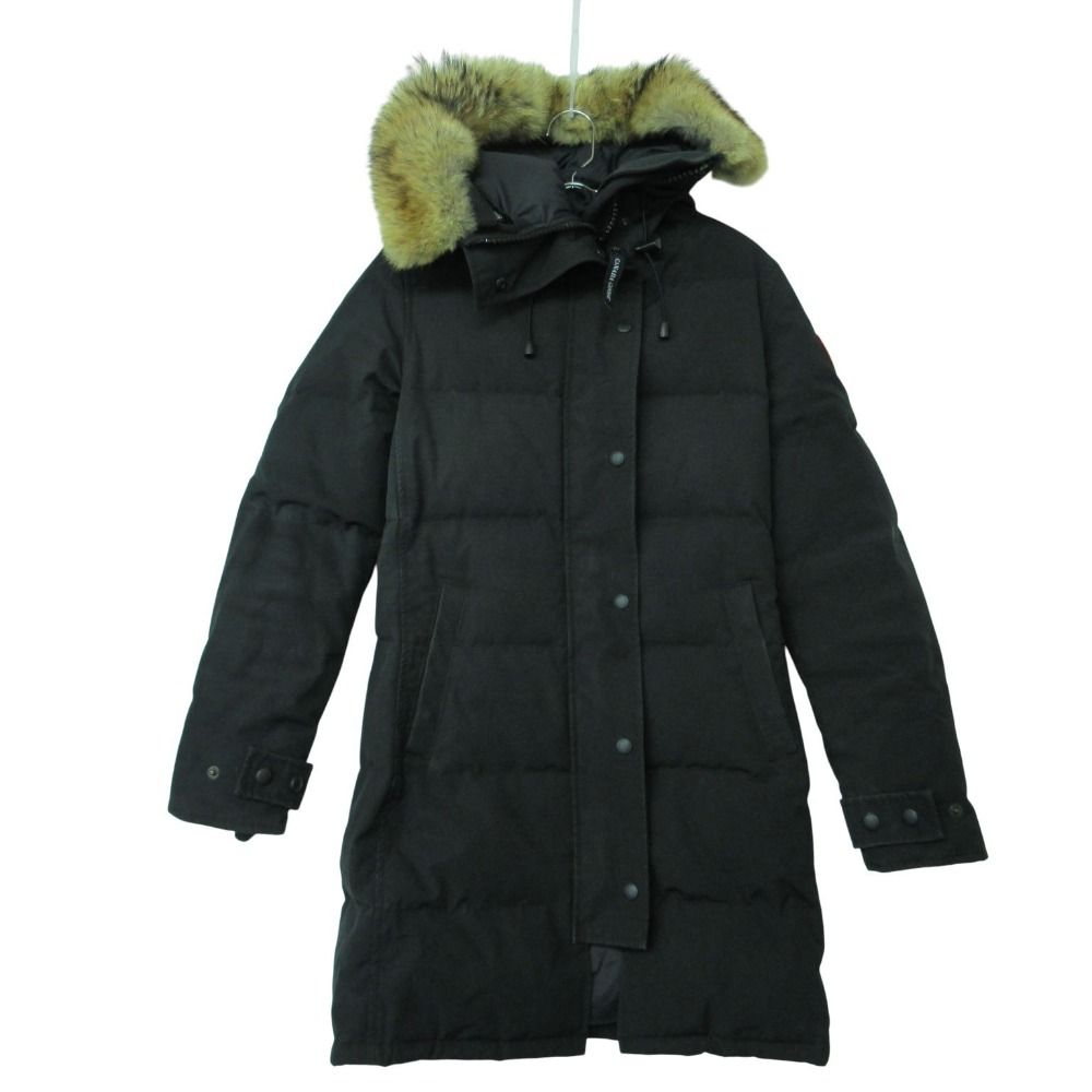 CANADA GOOSE カナダグース ダウンジャケット コート マッケンジーパーカー コヨーテ ファー アウター MACKENZIE 2302JL ブラック S レディース 【中古】
