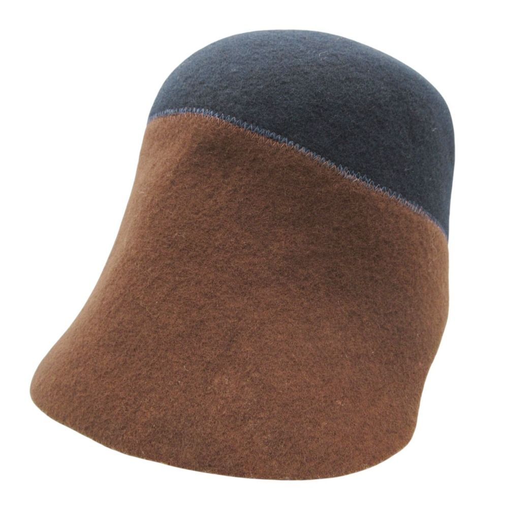 新品同様 BAMFORD バンフォード 英国製 ハット バイカラー フェルト キャップ 帽子 BICOLOUR FELT CAP ネイビー S レディース