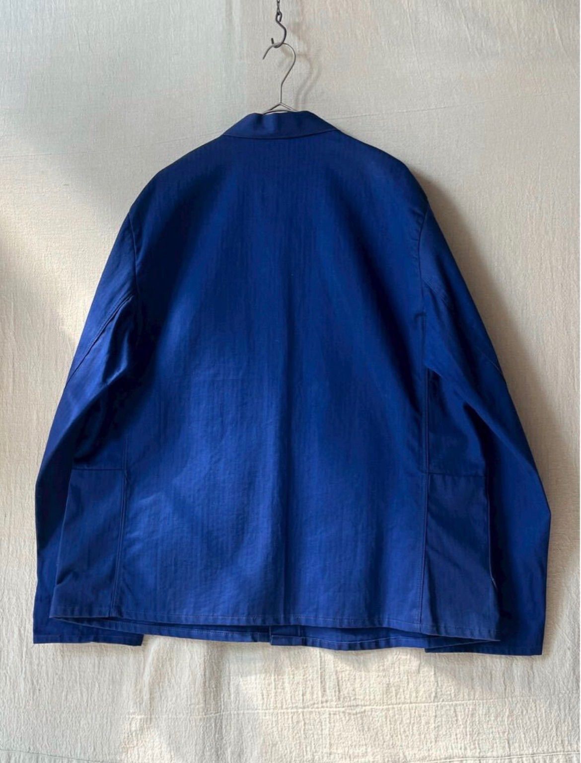 【ヘリンボーン】70s 80s Euro vintage ワーク ジャケット / 53 コットン ネイビー カバーオール ユーロ ビンテージ O6-04018-9431