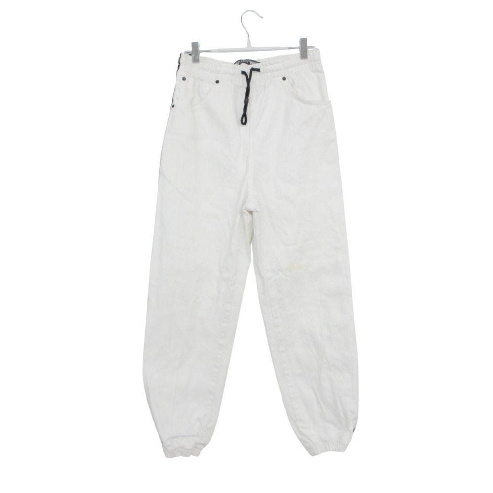 Alexander Wang アレキサンダーワン デニムパンツ サイドライン ロゴ テープ ジョガー イージー ボトムス ホワイト S レディース 【中古】
