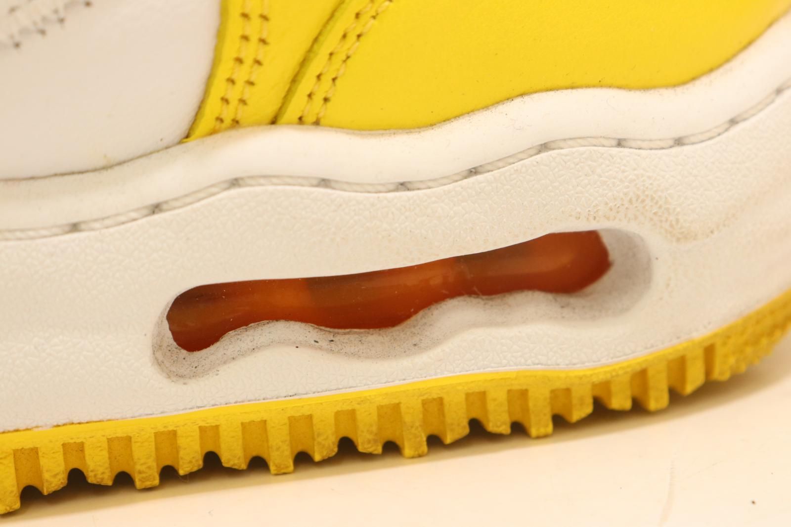 【中古】 NIKE メンズスニーカー 29cm AIR FORCE 1 MID SP LTHR NIKE x Off-White 29cm 白 ホワイト 黄 イエロー
