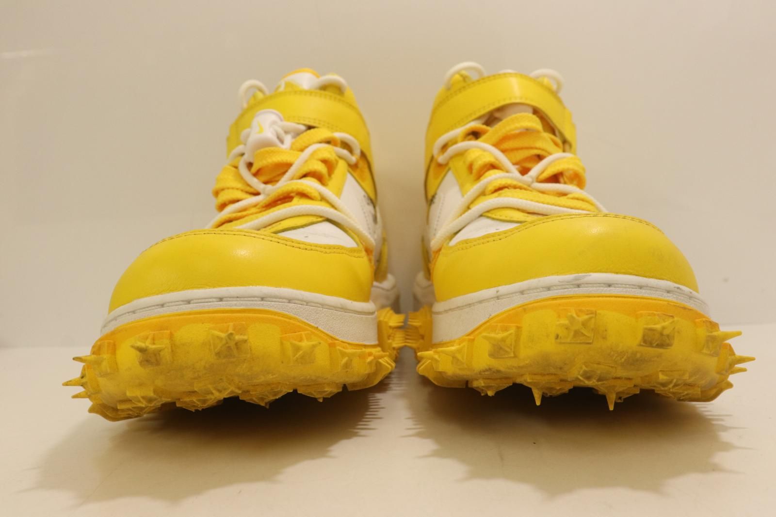 【中古】 NIKE メンズスニーカー 29cm AIR FORCE 1 MID SP LTHR NIKE x Off-White 29cm 白 ホワイト 黄 イエロー