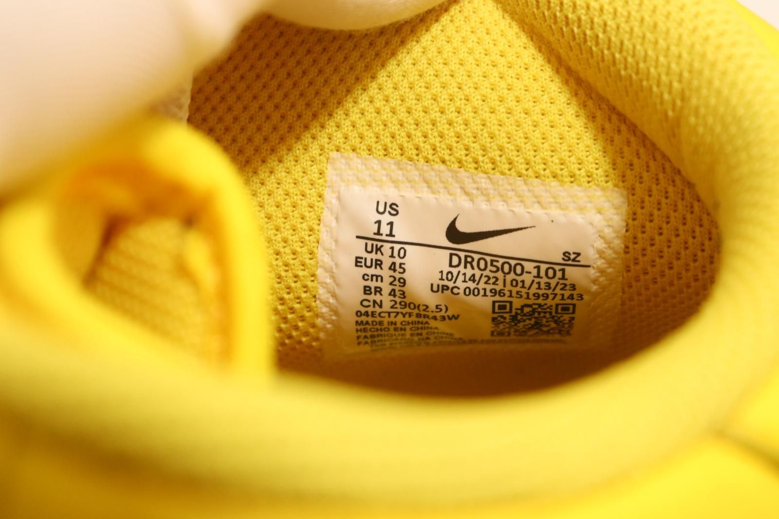 【中古】 NIKE メンズスニーカー 29cm AIR FORCE 1 MID SP LTHR NIKE x Off-White 29cm 白 ホワイト 黄 イエロー