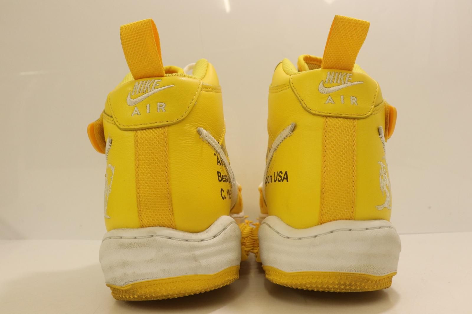 【中古】 NIKE メンズスニーカー 29cm AIR FORCE 1 MID SP LTHR NIKE x Off-White 29cm 白 ホワイト 黄 イエロー