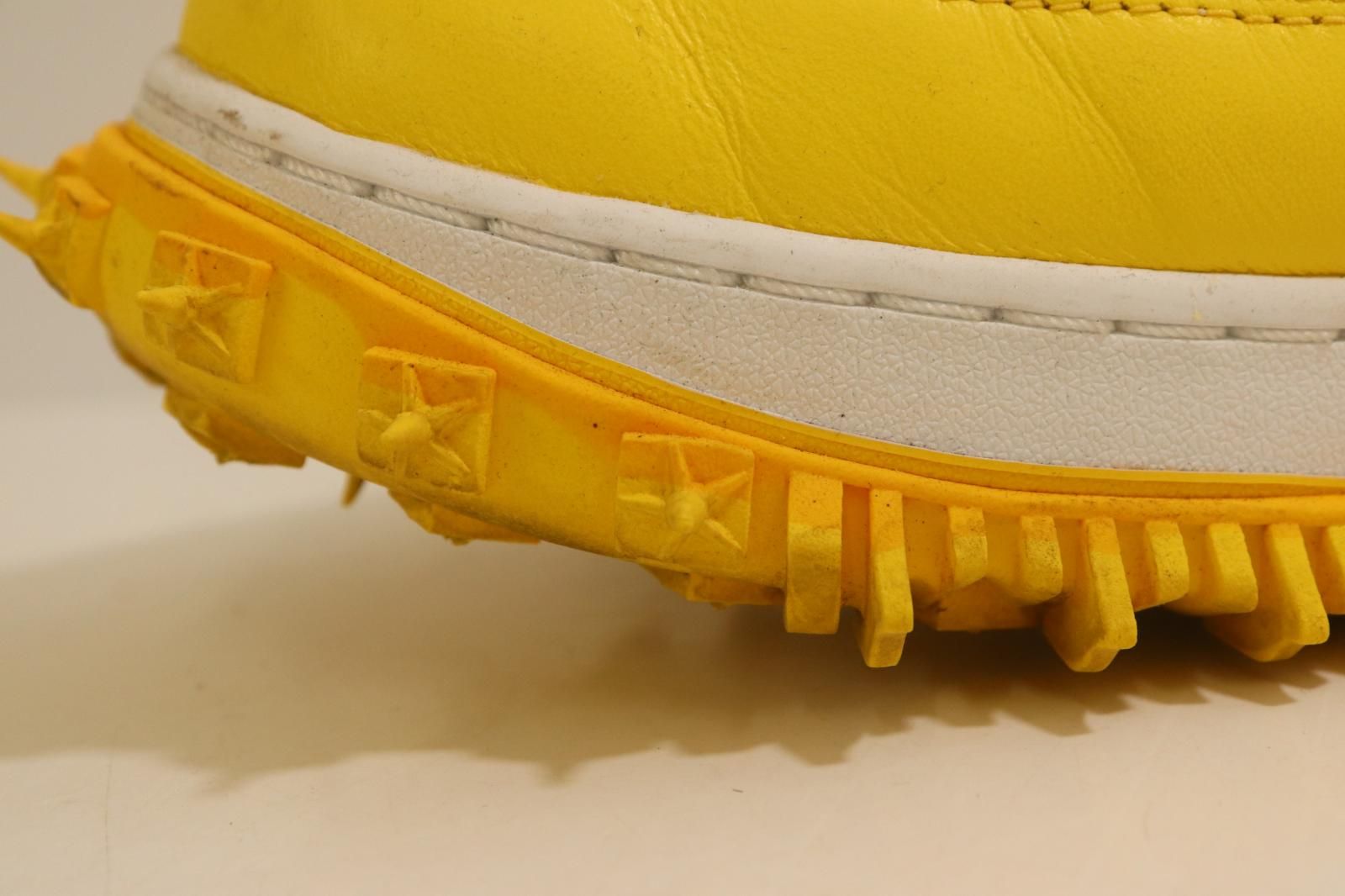 【中古】 NIKE メンズスニーカー 29cm AIR FORCE 1 MID SP LTHR NIKE x Off-White 29cm 白 ホワイト 黄 イエロー