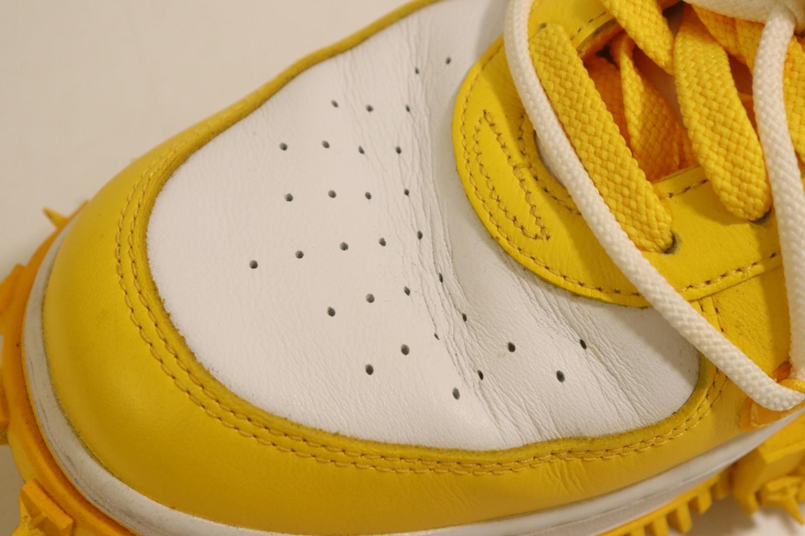 【中古】 NIKE メンズスニーカー 29cm AIR FORCE 1 MID SP LTHR NIKE x Off-White 29cm 白 ホワイト 黄 イエロー
