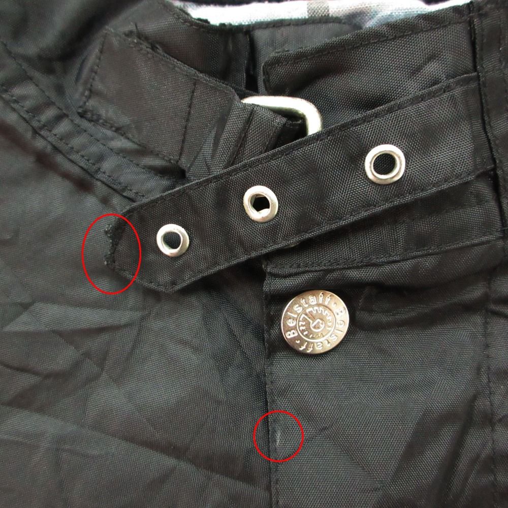 BELSTAFF ベルスタッフ ナイロンジャケット ブルゾン モーターサイクル バイカー ウェア 上着 裏チェック柄 ブラック XL メンズ 【中古】