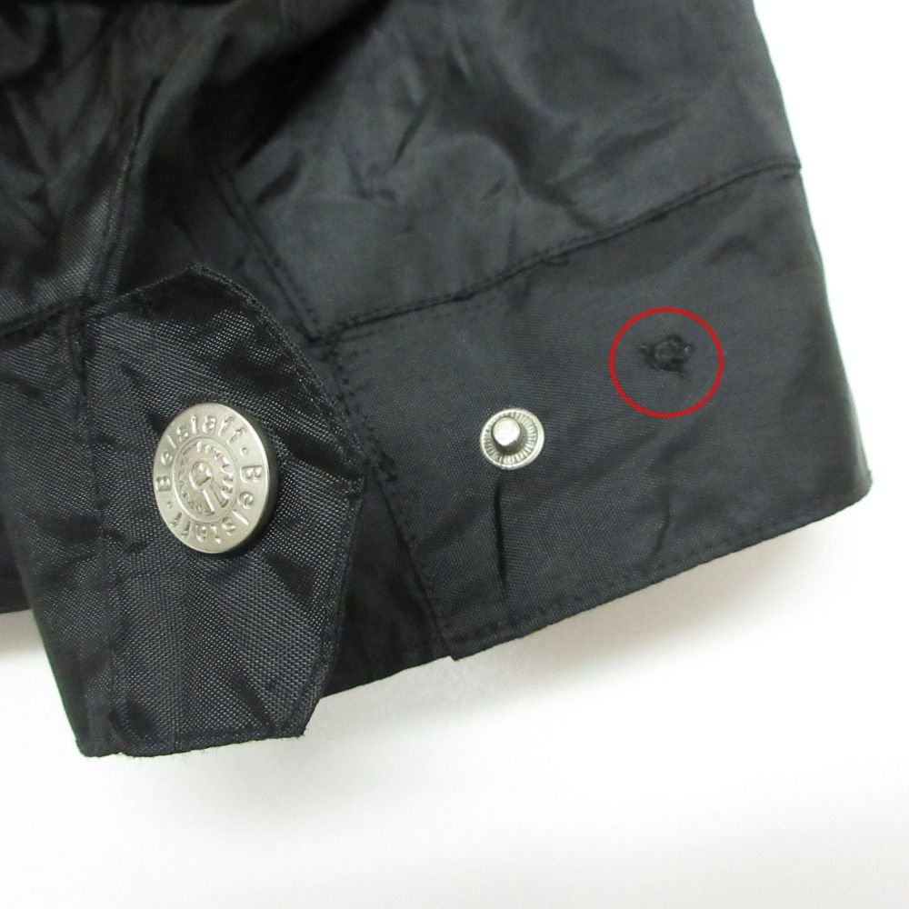 BELSTAFF ベルスタッフ ナイロンジャケット ブルゾン モーターサイクル バイカー ウェア 上着 裏チェック柄 ブラック XL メンズ 【中古】