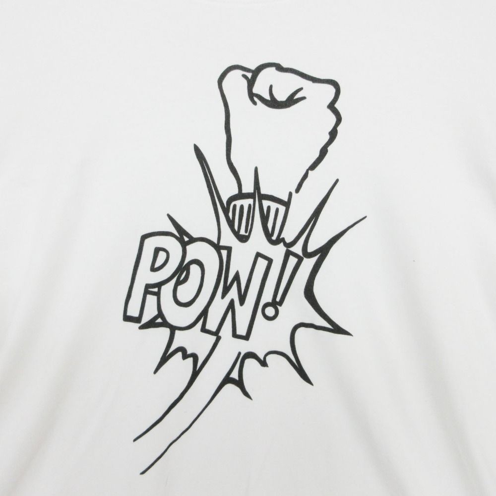 新品同様 Lucien Pellat-Finet ルシアンペラフィネ 長袖Ｔシャツ ジャージ カットソー POW グラフィックプリント トップス ホワイト M メンズ