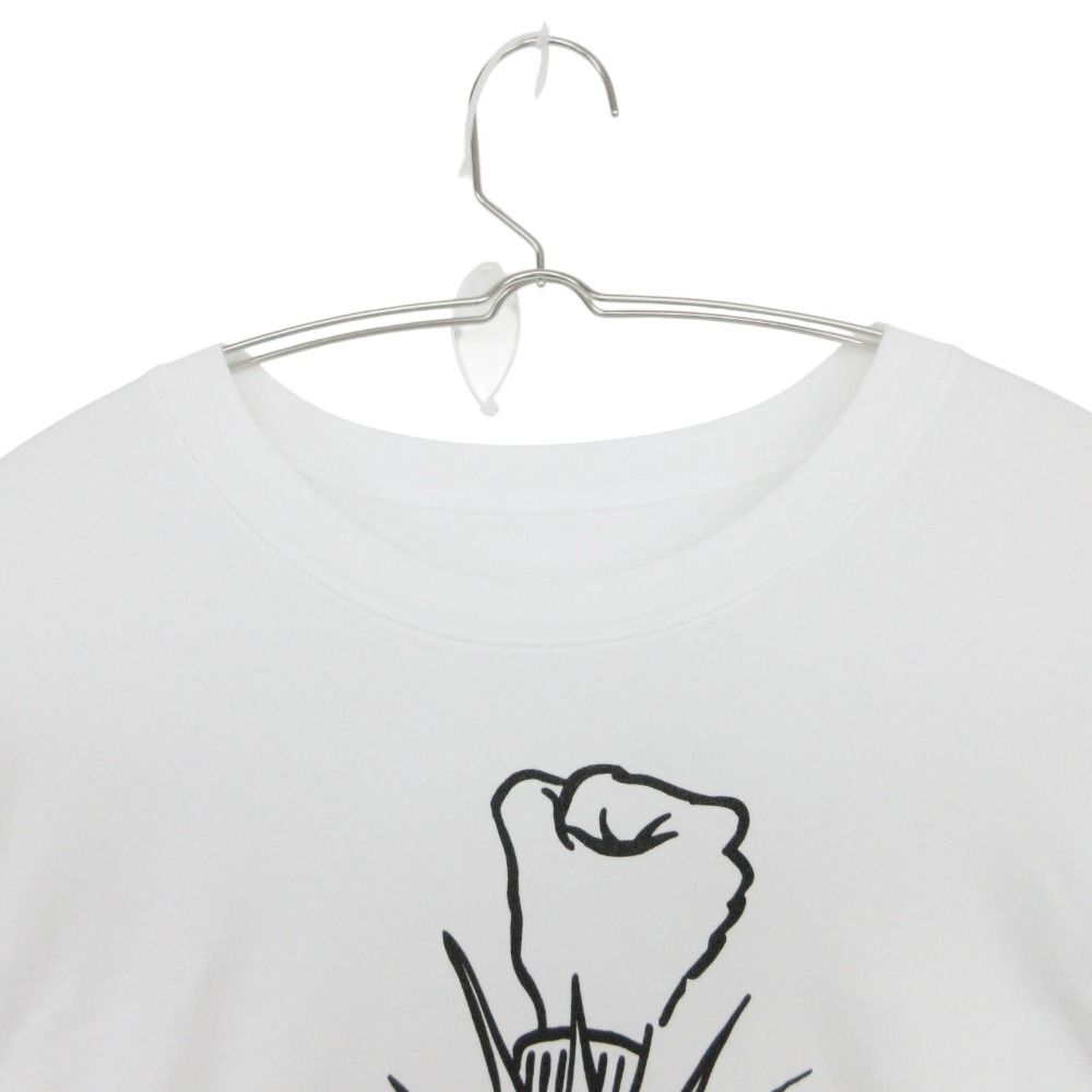 新品同様 Lucien Pellat-Finet ルシアンペラフィネ 長袖Ｔシャツ ジャージ カットソー POW グラフィックプリント トップス ホワイト M メンズ