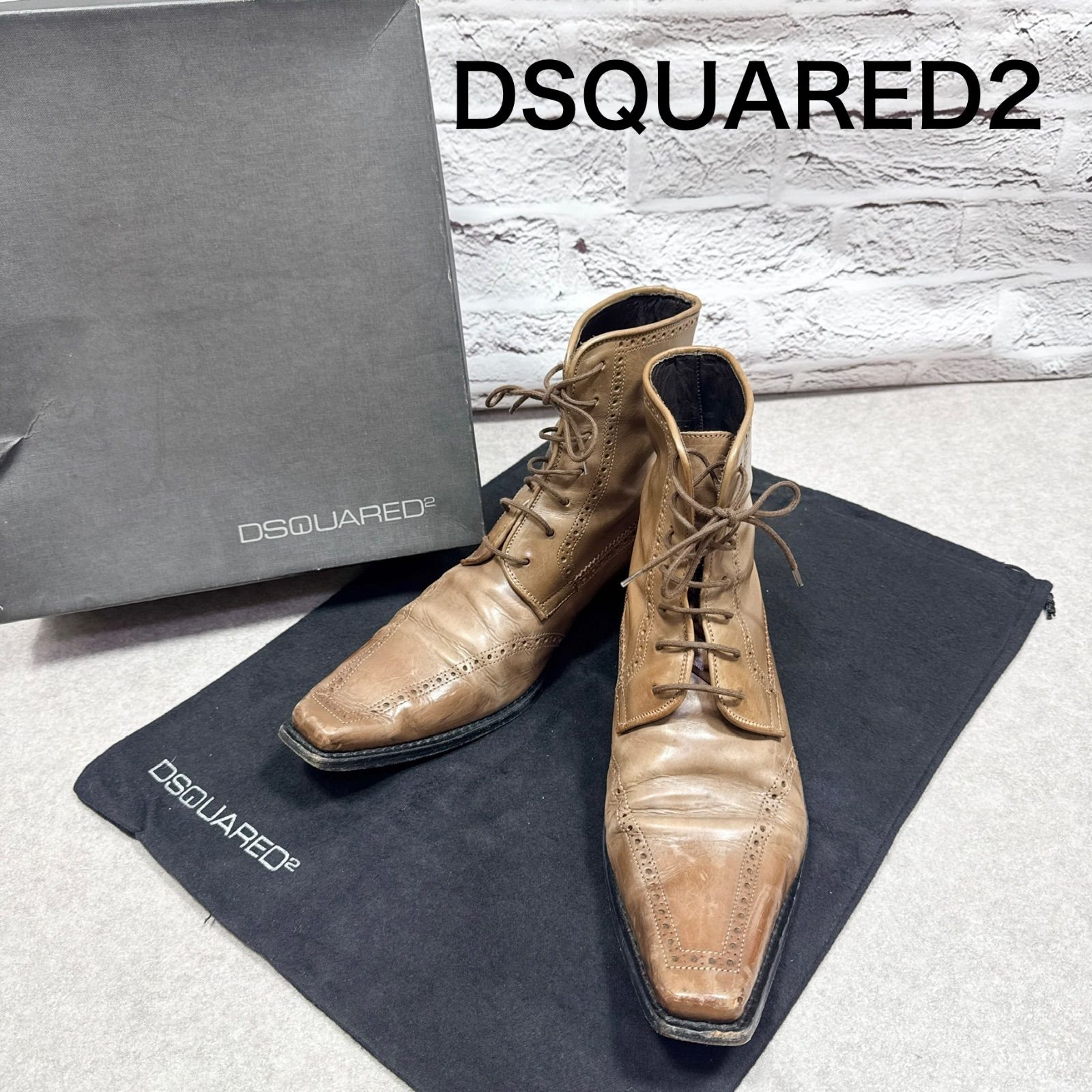 DSQUARED2 ディースクエアード 革靴 ブーツ ブラウン 42