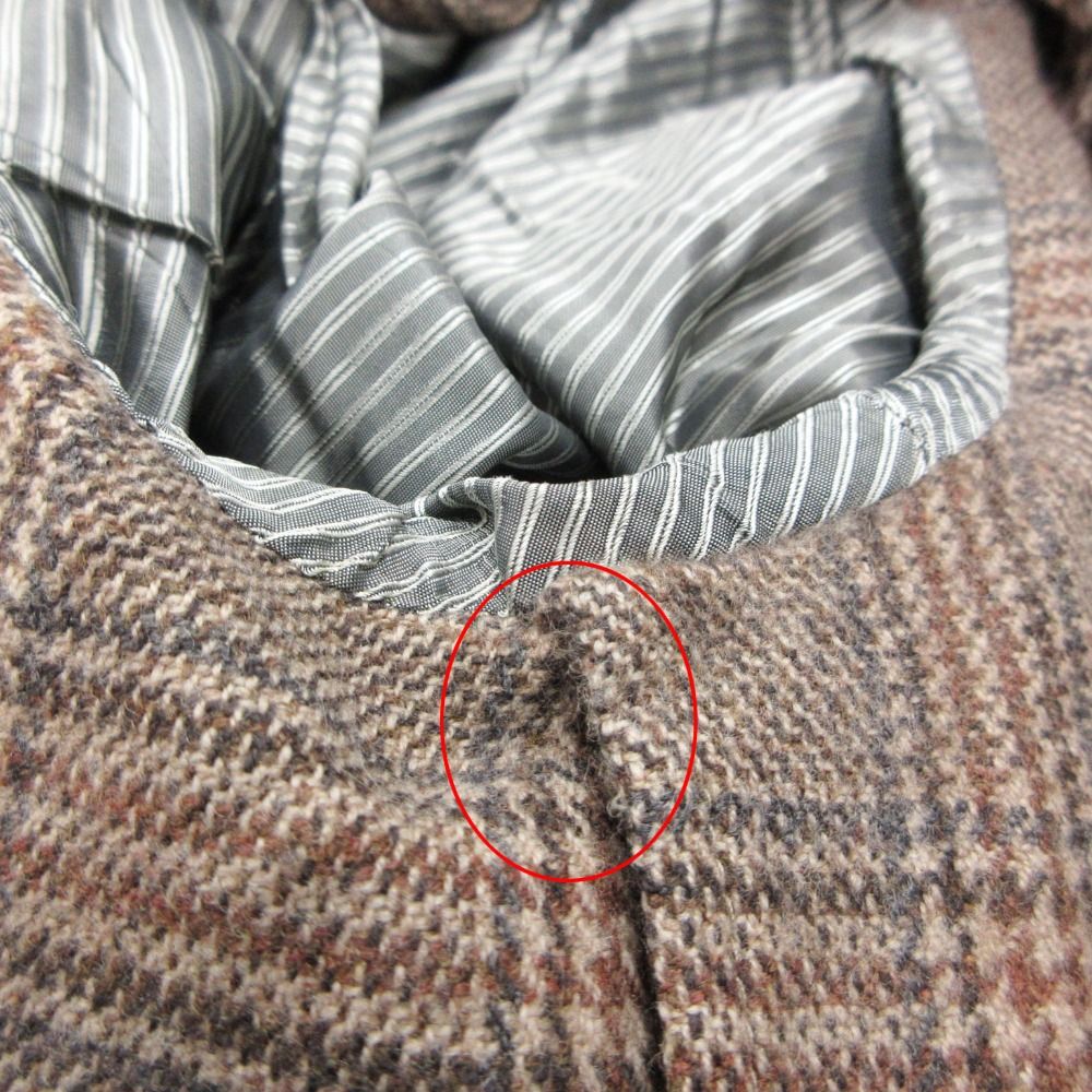 BOGLIOLI ボリオリ テーラードジャケット K.JACKET ノッチドラペル 段返り 3B ブレザー ウール カシミヤ グレンチェック柄 ベージュ 44 メンズ 【中古】