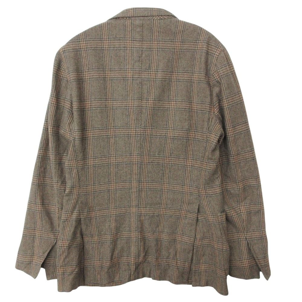 BOGLIOLI ボリオリ テーラードジャケット K.JACKET ノッチドラペル 段返り 3B ブレザー ウール カシミヤ グレンチェック柄 ベージュ 44 メンズ 【中古】
