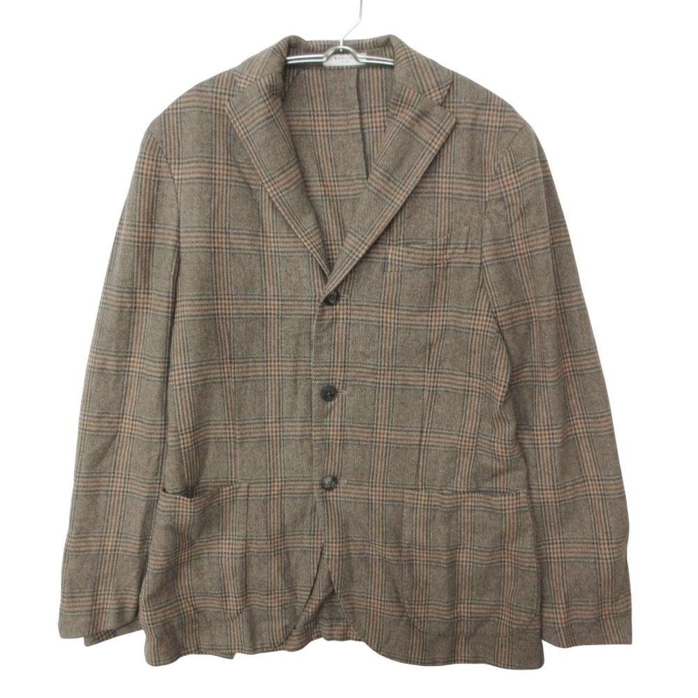 極美品 ボリオリ K.jacket スーツ セットアップ チェック ウール 48 BOGLIOLI ボリオリ テーラードジャケット K.JACKET ノッチドラペル 段