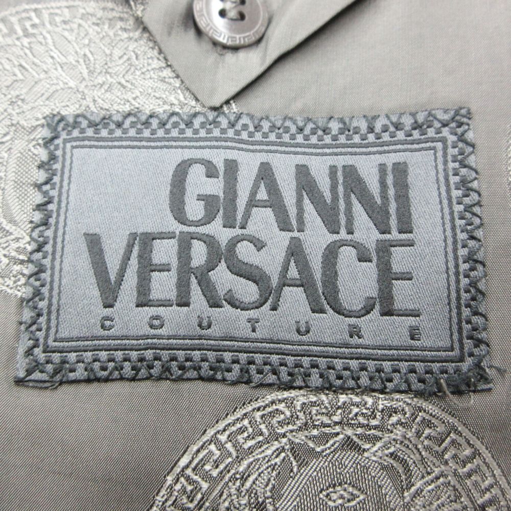 Vintage Gianni Versace ジャンニ・ヴェルサーチ テーラードジャケット 3B ブレザー ウール 裏地メデューサ柄 千鳥柄 イタリア製 上着 ホワイト 48 メンズ 【中古】 Vintage Gianni Versace ジャンニ・ヴェルサーチ テーラードジャケット 3B ブレザー ウール 裏地メデューサ柄 千鳥柄 イタリア製 上着 ホワイト 48 メンズ 【中古】