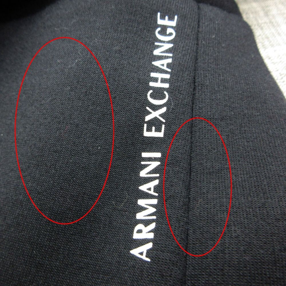 ARMANI EXCHANGE アルマーニエクスチェンジ テーラードジャケット パイピング ニット スウェット ジャージ ロゴ トラック 3KZGFZ ZJ3JZ ブラック XS メンズ 【中古】