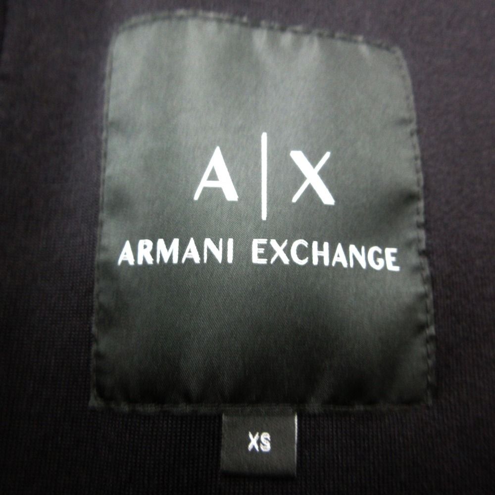 ARMANI EXCHANGE アルマーニエクスチェンジ テーラードジャケット パイピング ニット スウェット ジャージ ロゴ トラック 3KZGFZ ZJ3JZ ブラック XS メンズ 【中古】