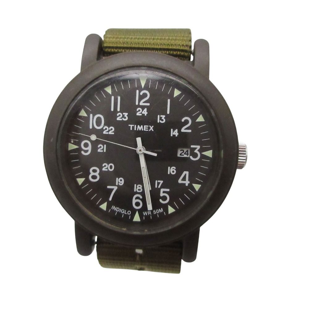 13SS TIMEX タイメックス 腕時計 アナログ 時計 ミリタリー ウォッチ OVERSIZE-CAMPER 店舗限定モデル 5気圧防水 カーキ メンズ 【中古】
