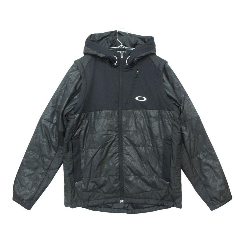 美品 OAKLEY オークリー ブルゾン 中綿入り パファー ジャケット ベスト 2WAY ゴルフウェア 412447JP ブラック L メンズ 【中古】