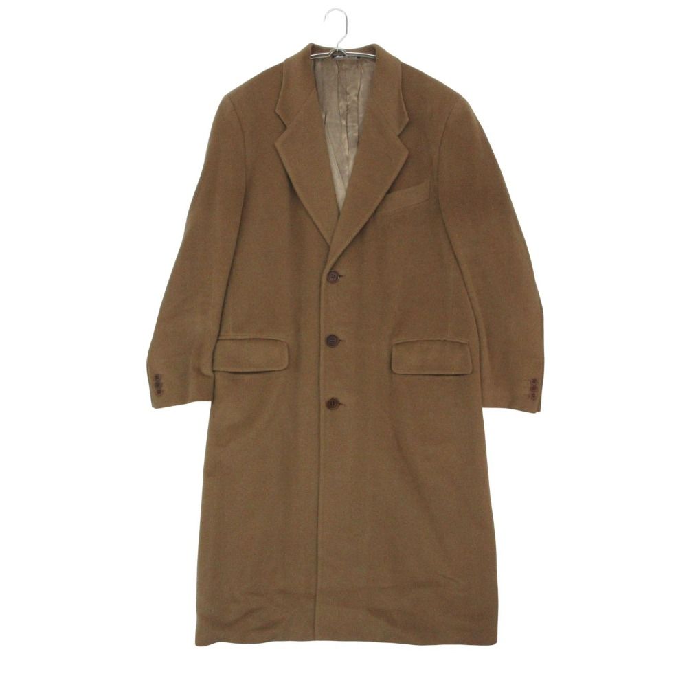 Vintage GIORGIO ARMANI ジョルジオアルマーニ チェスターコート ロング丈 ジャケット ピュアバージンウール イタリア製 オールド アウター キャメル 48 メンズ 【中古】